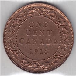 1918 Canada ICCS Graded Large 1-Cent Coin - MS 60