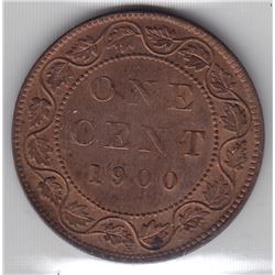 1900 H Canada ICCS Graded Large 1-Cent Coin - AU 55