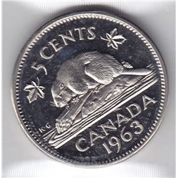 1963 Canada ICCS Graded 5-Cent Coin - PL 66
