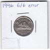 Image 1 : 1946 Canada 5-Cent Nickel Coin - 6 Over 6 Variant