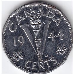 1944 Canada 5-Cent Coin - Missing Chrome - Extremely High Grade