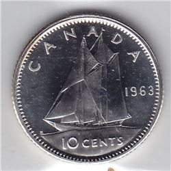 1963 Canada ICCS Graded Silver 10-Cent Dime Coin - PL 66