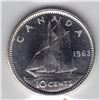 Image 1 : 1963 Canada ICCS Graded Silver 10-Cent Dime Coin - PL 66