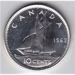 1962 Canada ICCS Graded Silver 10-Cent Dime Coin - PL 66