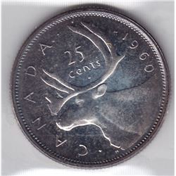 1960 Canada ICCS Graded Silver 25-Cent Coin - PL 65