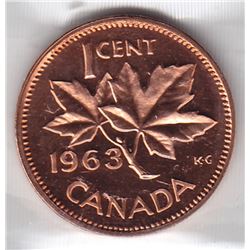 1963 Canada ICCS Graded Small 1-Cent Penny Coin - PL 66
