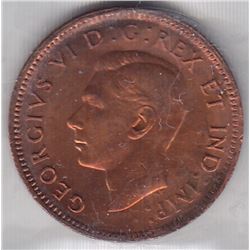 1945 Canada ICCS Graded Small 1-Cent Penny Coin - MS 63