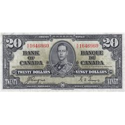 1937 Bank Of Canada $20 Bank Note - Coyne/Towers