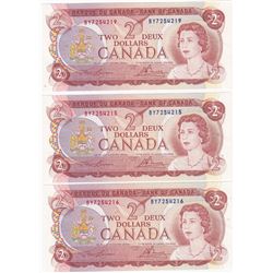 5 Consecutive 1974 Bank Of Canada $2 Bank Notes - UNC