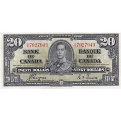 1937 Bank Of Canada $20 Bank Note - Coyne/Towers - EF +