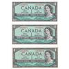 Image 1 : 3 Consecutive 1954 Bank Of Canada Replacement $1 Bank Notes - EF/AU