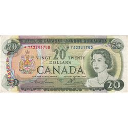 1969 Bank Of Canada $20 Replacement Bank Note