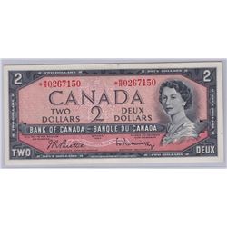 1954 Bank Of Canada $2 Replacement Bank Note - BCS Certified AU50