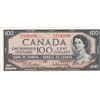 Image 1 : 1954 Bank Of Canada $100 Bank Note - Modified Portrait - Beattie/Rasminsky