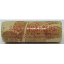 1964 Canada Silver Quarter Original CIBC Bank Roll