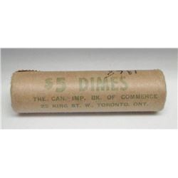 1968 Canada Silver 10-Cent Original CIBC Bank Roll - Unopened