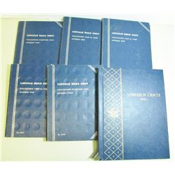 6 Collector Books - USA Lincoln Head Cents - Various Years - 376 Pennies