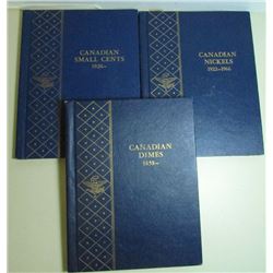 3 Collector Books - Canadian Small Cents, Nickels & Dimes - 104 Coins