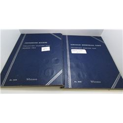 Lincoln Memorial Cent & Jefferson Nickel Coin Collection Books - 47 Coins