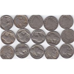 15 United States 5-Cent Nickel Coins - 1906 - 1925