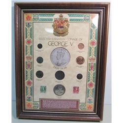 Canadian Coinage Of George V (1910-1936) - Framed Collection