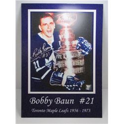 Bobby Baun # 21 - Toronto Maple Leafs 1956 - 1973 Signed Advertising Card