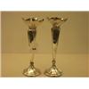 Image 1 : Pair of Art Nouveau hallmarked silver vases, date letters rubbed…