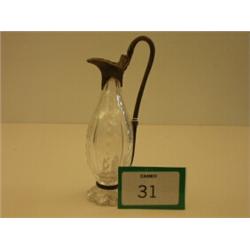 Cut glass and hallmarked silver lidded toilet water jug…
