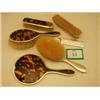 Image 1 : Silver and tortoiseshell dressing table set including brushes and mirror…