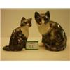 Image 1 : Two Winstanley seated pottery cats, 8" and 7" high…