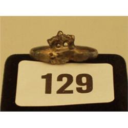 Mid 17c silver betrothal ring…