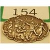 Image 1 : 18c Dutch white metal brooch depicting bar scene…