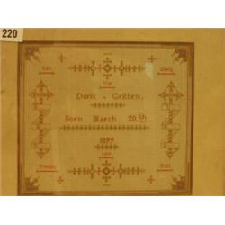 Framed Victorian sampler…