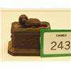 Image 1 : Sarcophagus shaped match holder and striker with game dogs and deer decoration…
