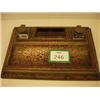 Image 1 : Boullework desk tidy with two glass inkwells, 13.5x9"…
