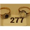 Image 1 : 18ct gold diamond and sapphire ring plus one other…