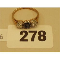 18ct gold diamond and sapphire ring…