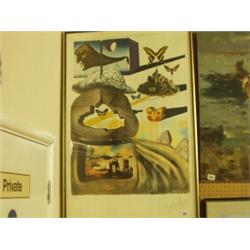 Salvador Dali signed coloured print, limited edition, 124/300…