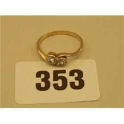 Edwardian 18ct gold ring set with two x 0.25ct (approx.) diamonds…