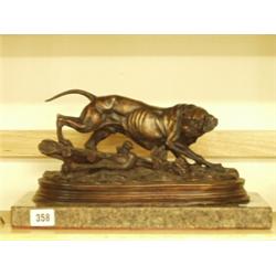 Cold painted bronze of dog…