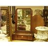 Image 1 : Georgian walnut dressing table mirror with three drawers on bracket feet…