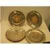 Six pewter commemorative dishes with gilt royal crest…