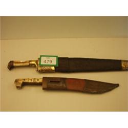 Polynesian head hunters' sword plus ivory handled dagger…