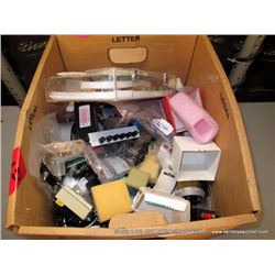 BOX: ELECTRONICS-SWITCHES, PLUGS, FUSES