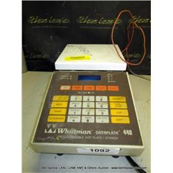 WAHTMAN 440 DATAPLATE PROGRAMMABLE HOT PLATE/STIRRER (print sequence:) 70394