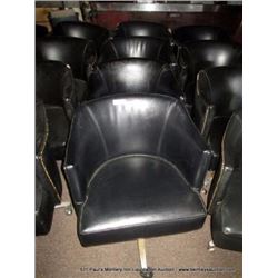 LOT: ROUND BLACK DINING CHAIRS 4X MONEY