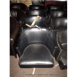 LOT: ROUND BLACK DINING CHAIRS 4X MONEY