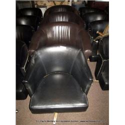 LOT: ROUND BLACK DINING CHAIRS 4X MONEY