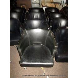 LOT: ROUND BLACK DINING CHAIRS 4X MONEY
