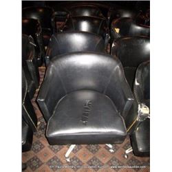 LOT: ROUND BLACK DINING CHAIRS 4X MONEY